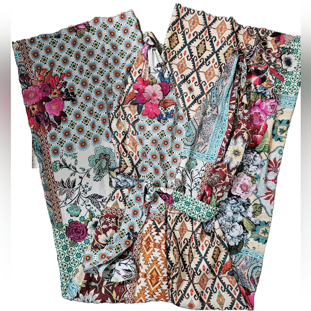 Zara Knotted Strap Patchwork Jumpsuit Size Medium - image 5